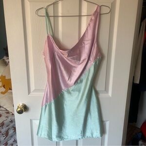 More To Come Mini Pink and Mint Dress Medium